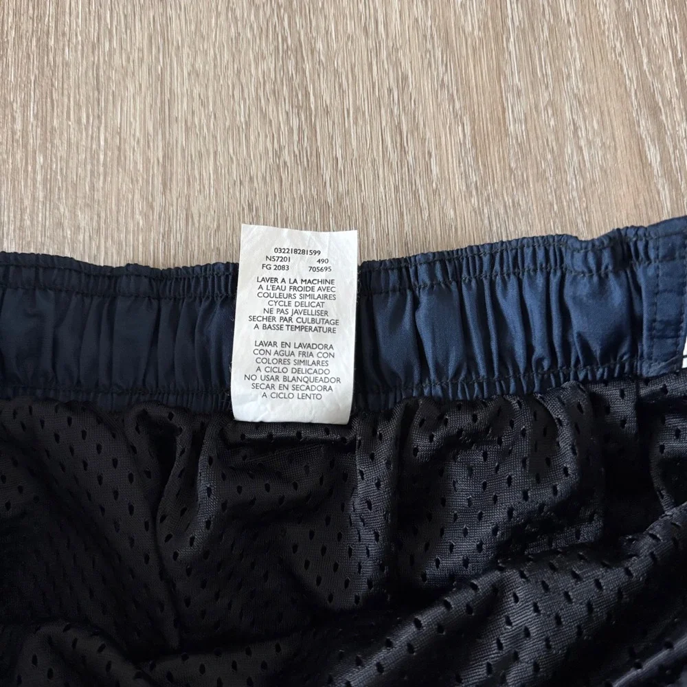 VTG Nike Swim Trunks Black Blue Colorblock Mesh Lined Board Shorts Mens Small